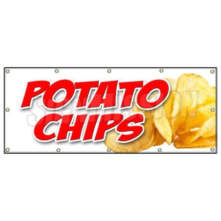 Signmission POTATO CHIPS BANNER SIGN kettle bar b que fresh made warm hot crisps B-120 Potato Chip